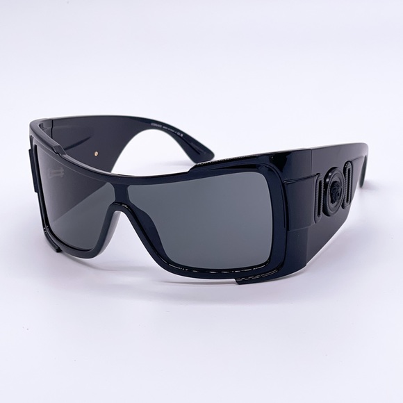 NEW VE4451 GB1/87 BLACK VERSACE SHIELD SUNGLASSES VERSACE MOD 4451 GB1/87 - Picture 3 of 12